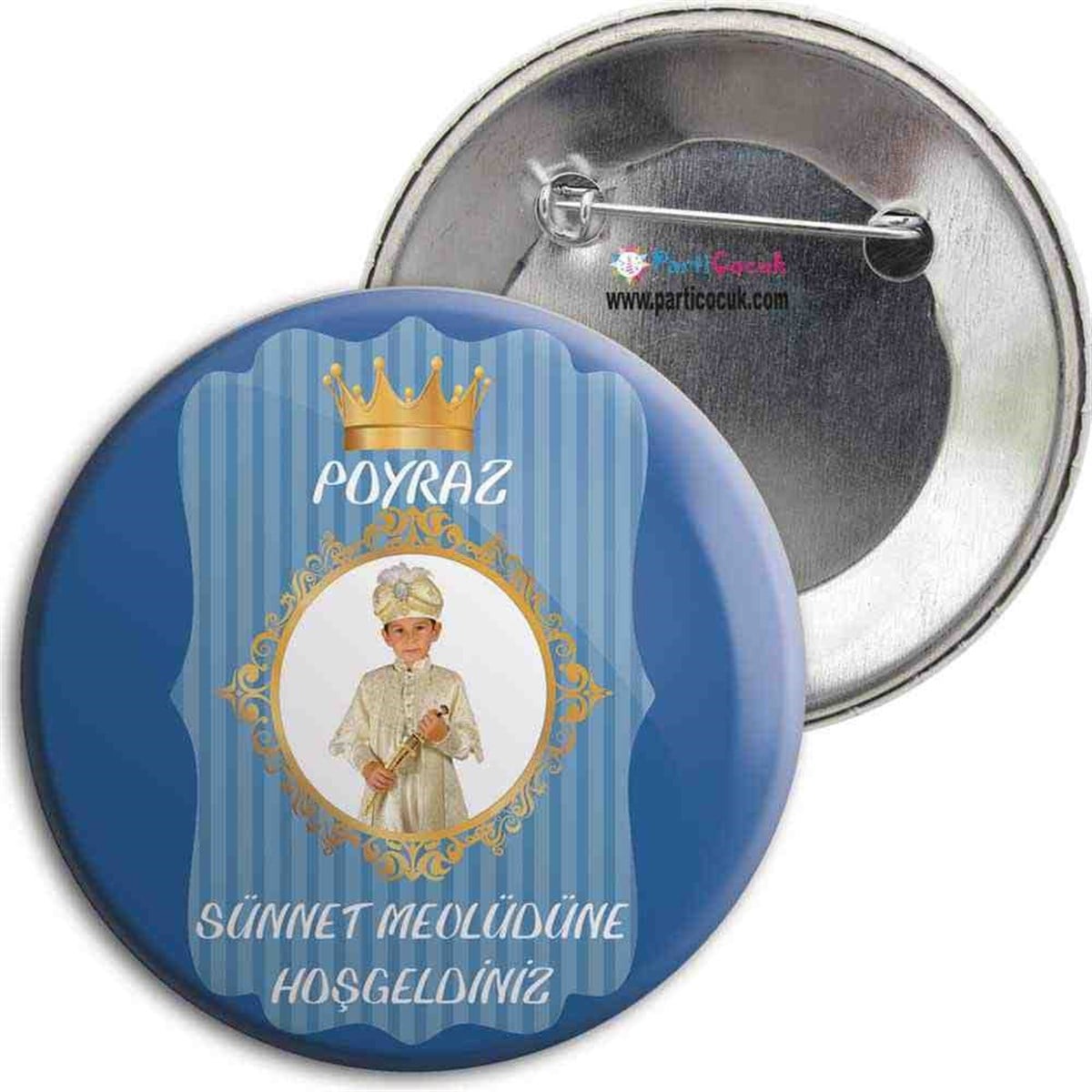 Sünnet Konsepti Kişiye Özel İğneli Metal Rozet 