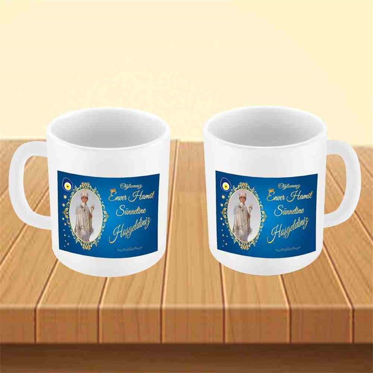 Sünnet Kutlaması Parti Süsü Nazar Boncuklu Kupa Bardak Mug 