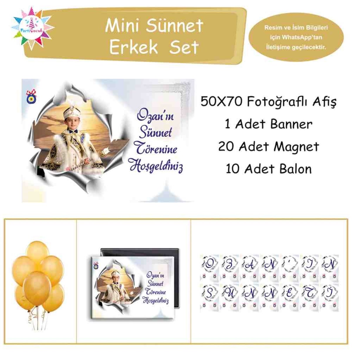 Sünnet Manzaralı ve Nazar Boncuklu Konsept Parti Malzemeleri Mini Set 
