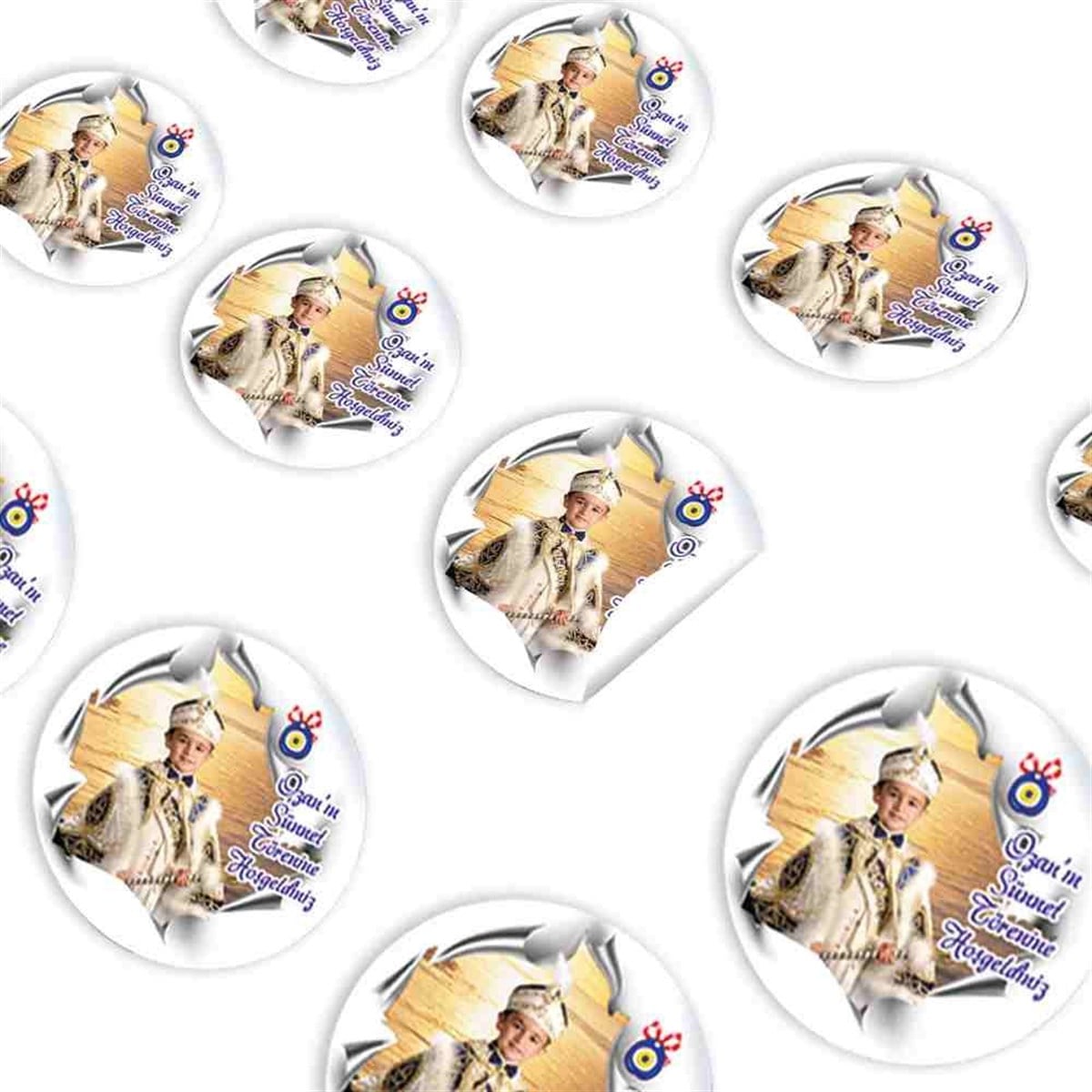 Sünnet Manzaralı ve Nazar Boncuklu Sticker 30 Adet 