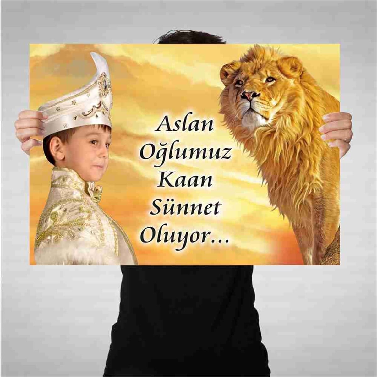 Sünnet Masası Aslanlı Parti Malzemesi Bez Afiş 