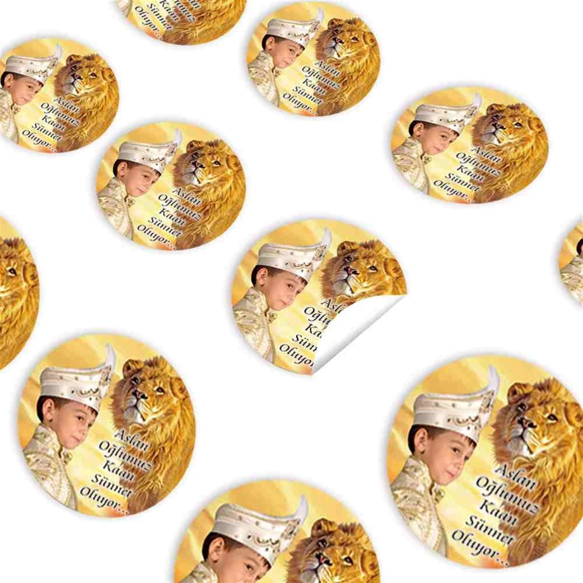 Sünnet Masası Aslanlı Parti Malzemesi Sticker 30 Adet 