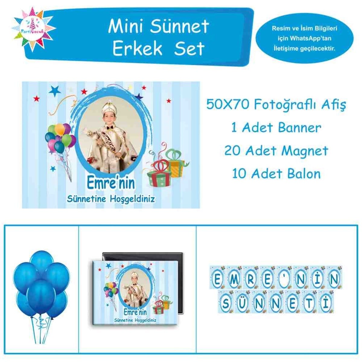 Sünnet Masası Balonlu Hediye Paketli Konsept Mini Set 