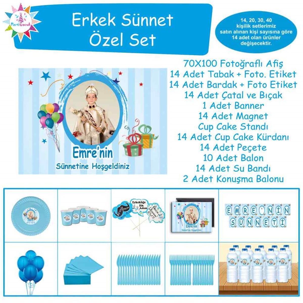 Sünnet Masası Balonlu Hediye Paketli Özel Set 