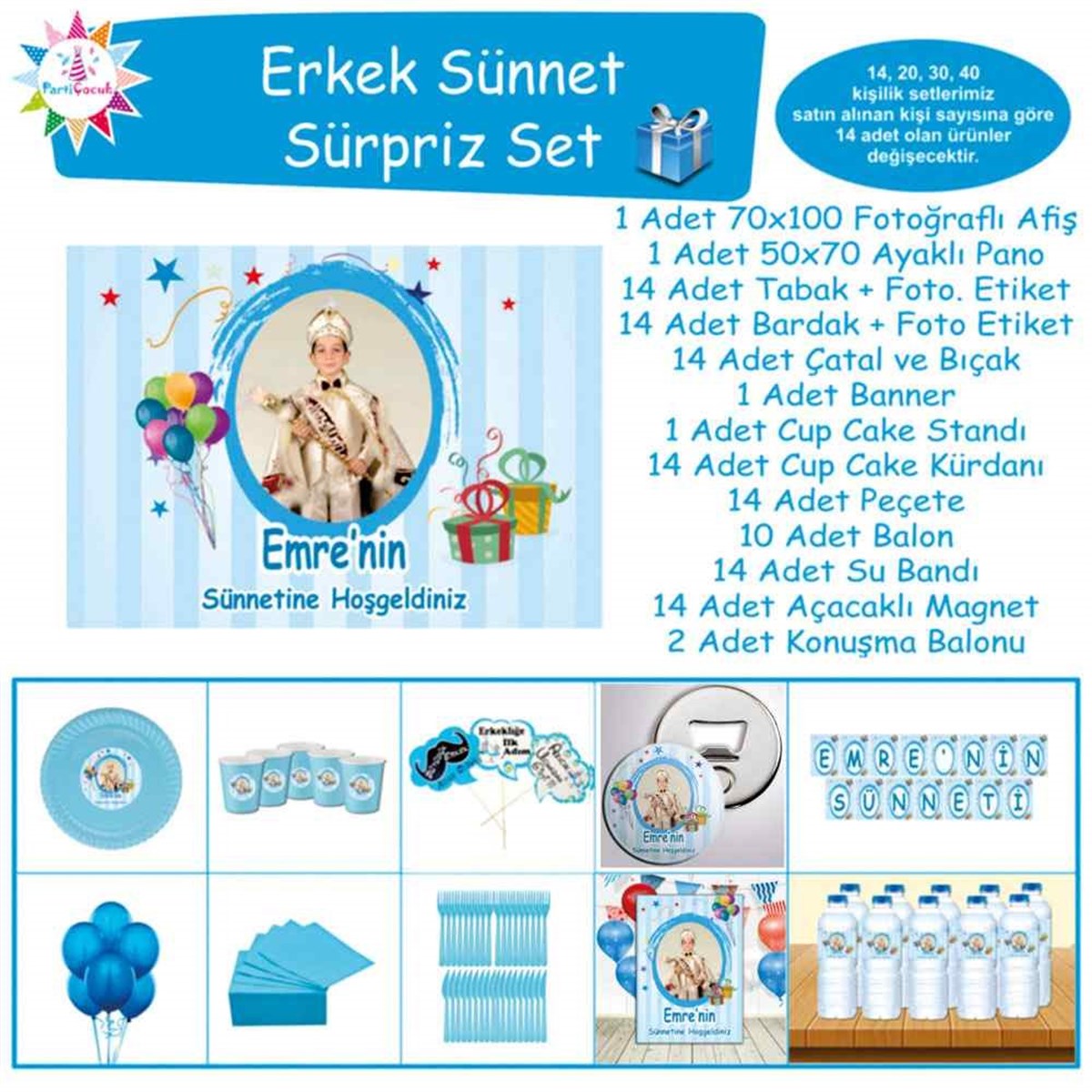 Sünnet Masası Balonlu Hediye Paketli Süpriz Set 