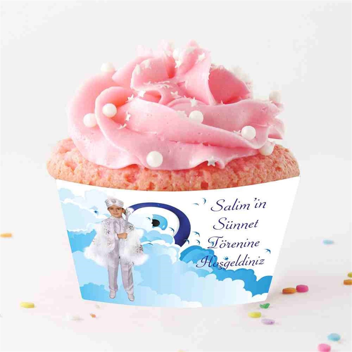Sünnet Masası Gökyüzü Nazar Boncuklu Cupcake Sargısı 