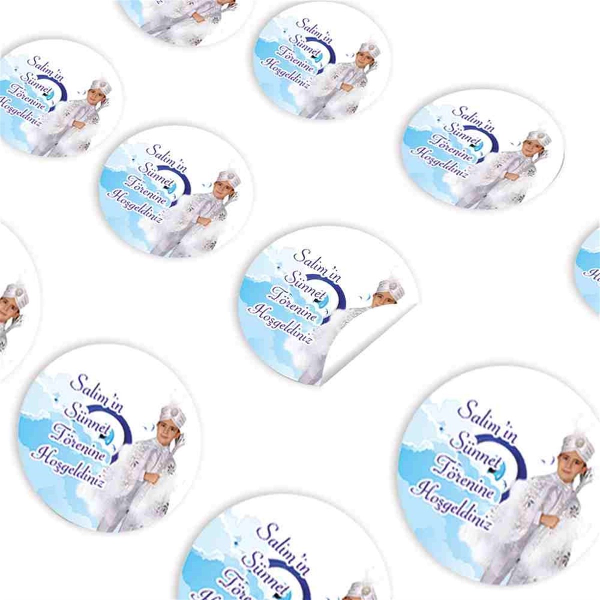 Sünnet Masası Gökyüzü Nazar Boncuklu Sticker 30 Adet 
