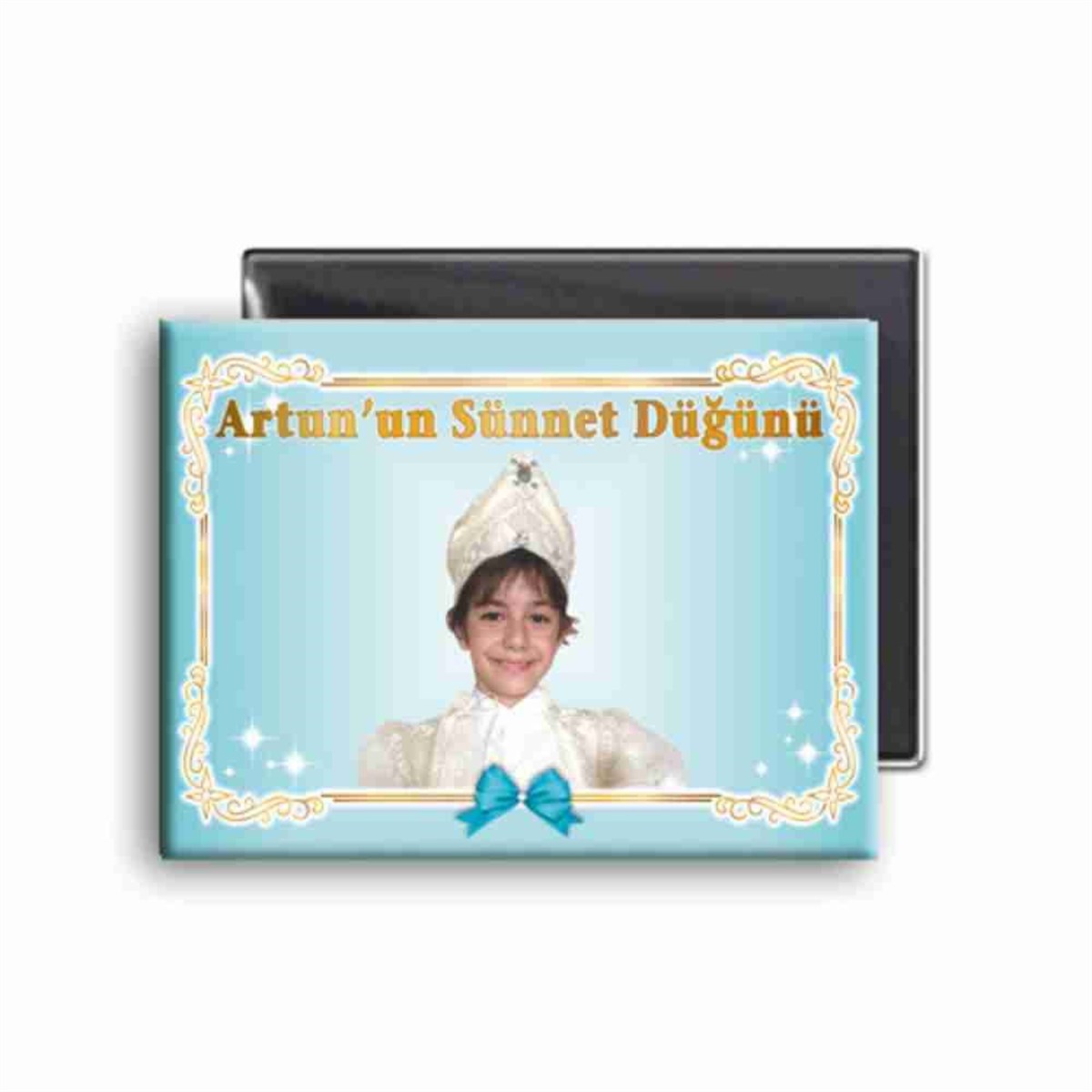 Sünnet Masası Mint Yeşili Gold Çerçeveli Buzdolabı Magneti 