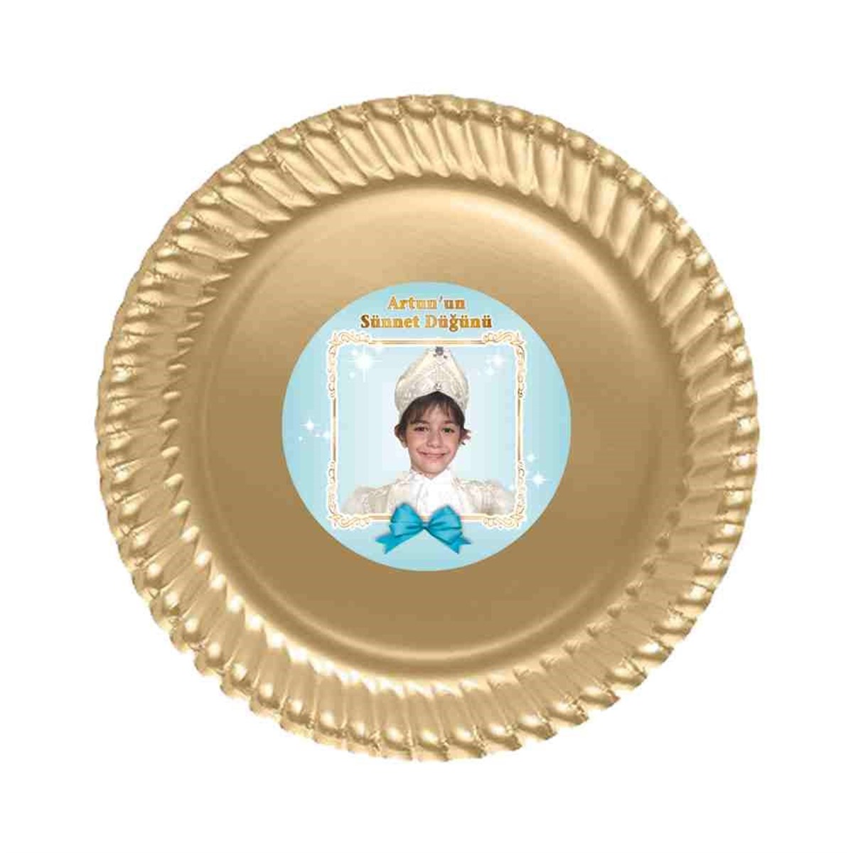 Sünnet Masası Mint Yeşili Gold Çerçeveli Etiketli Tabak 
