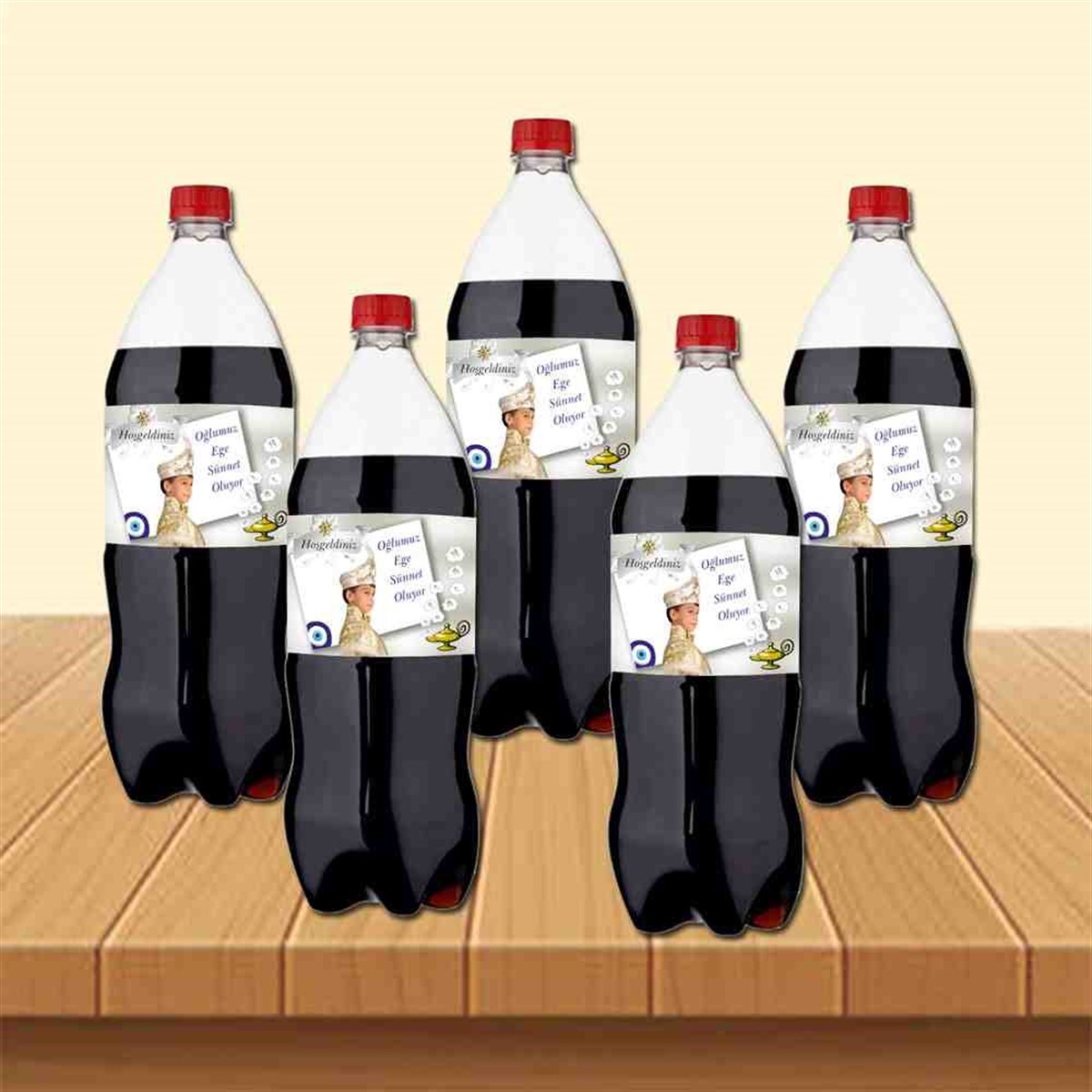 Sünnet Masası Süsü Lambalı Maşallah Cola Şisesi Bandı 