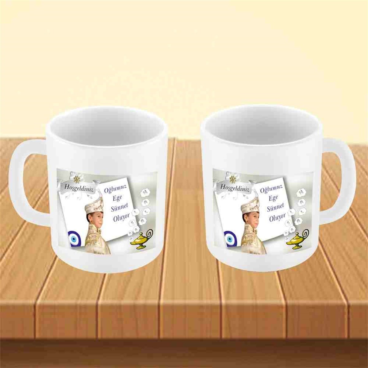 Sünnet Masası Süsü Lambalı Maşallah Kupa Bardak Mug 