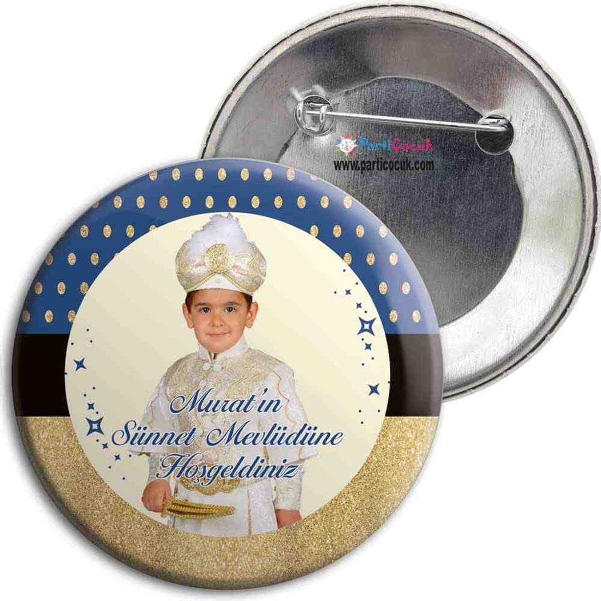 Sünnet Mevlüdü Kişiye Özel İğneli Metal Rozet 