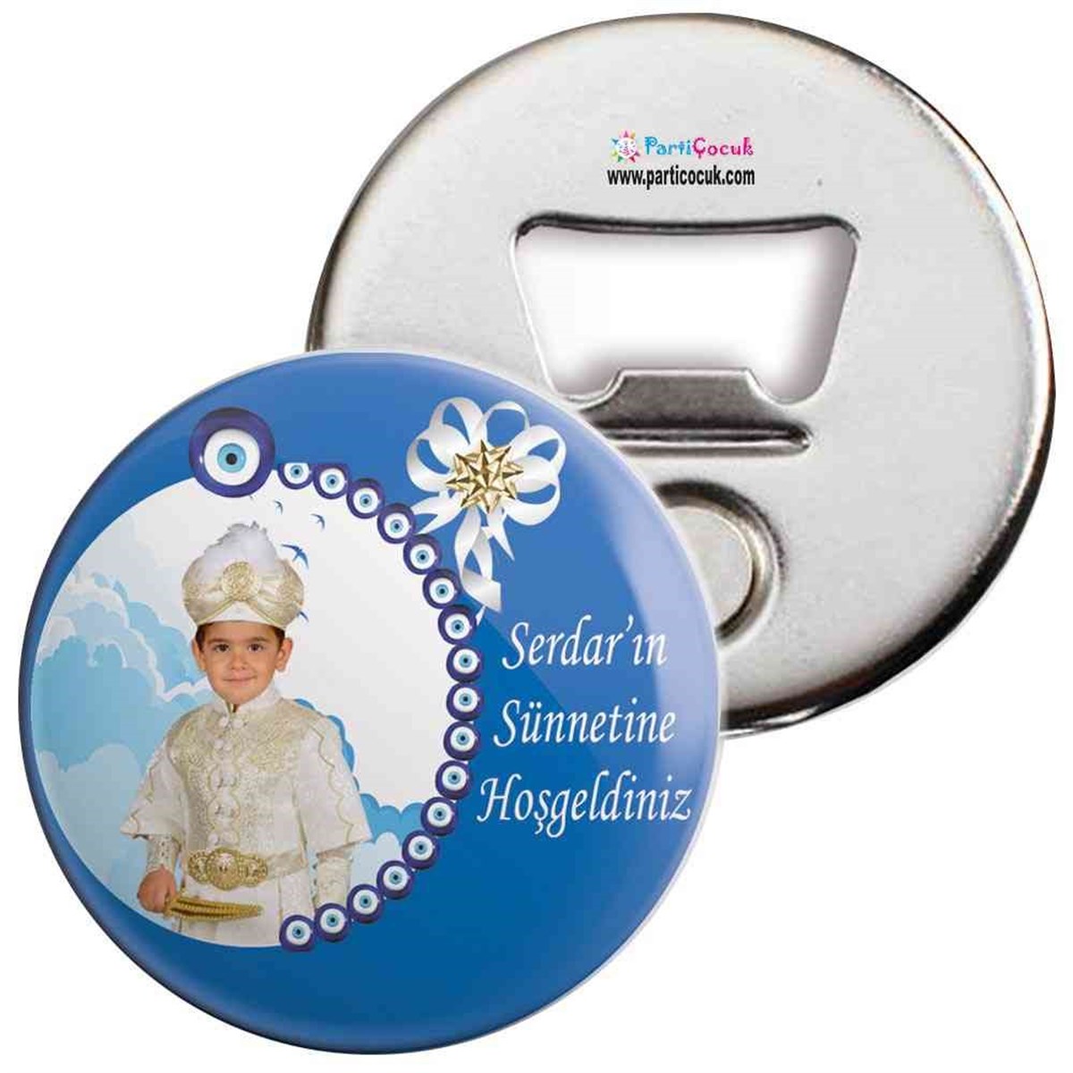 Sünnet Nazar Boncuklu Çerçeveli Parti Süsleri Açacaklı Magnet    
