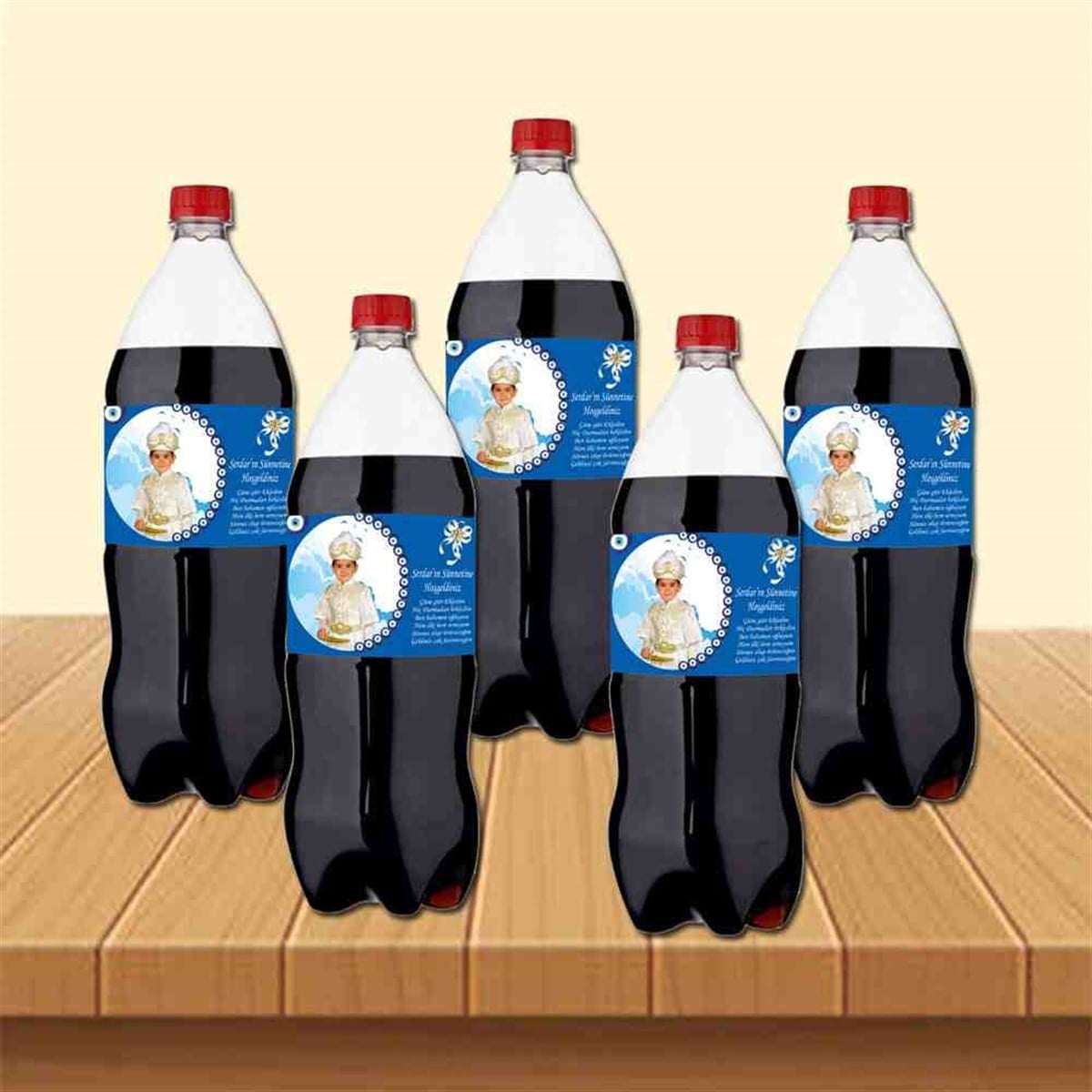 Sünnet Nazar Boncuklu Çerçeveli Parti Süsleri Cola Şisesi Bandı   