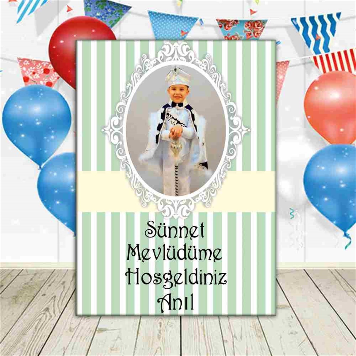 Sünnet Parti Seti Mint Yeşili Konsept Ayaklı Pano 