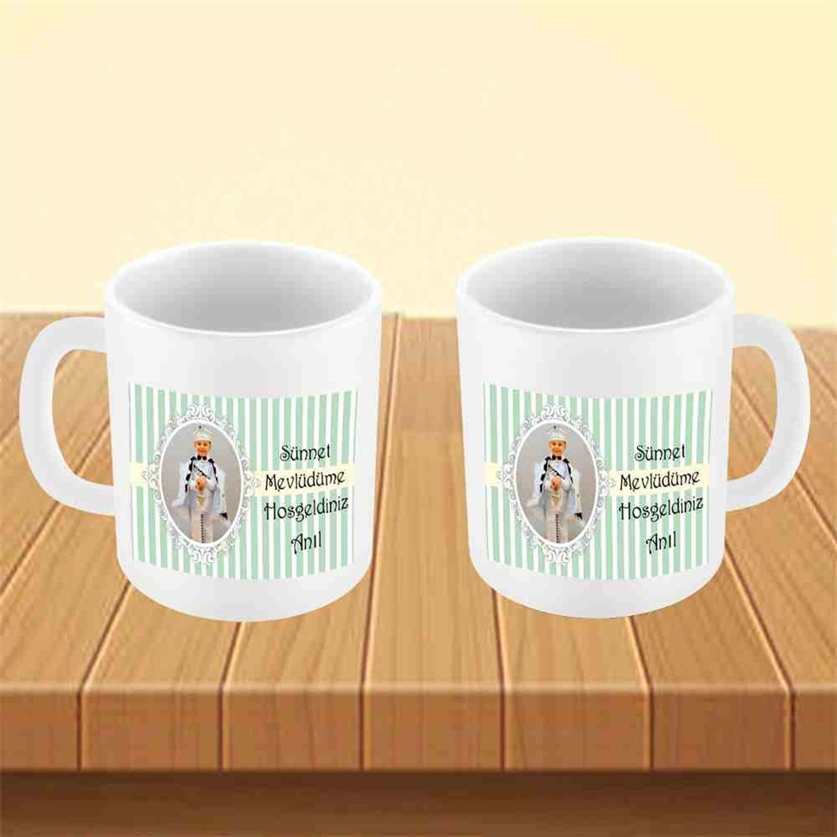 Sünnet Parti Seti Mint Yeşili Konsept Kupa Bardak Mug 