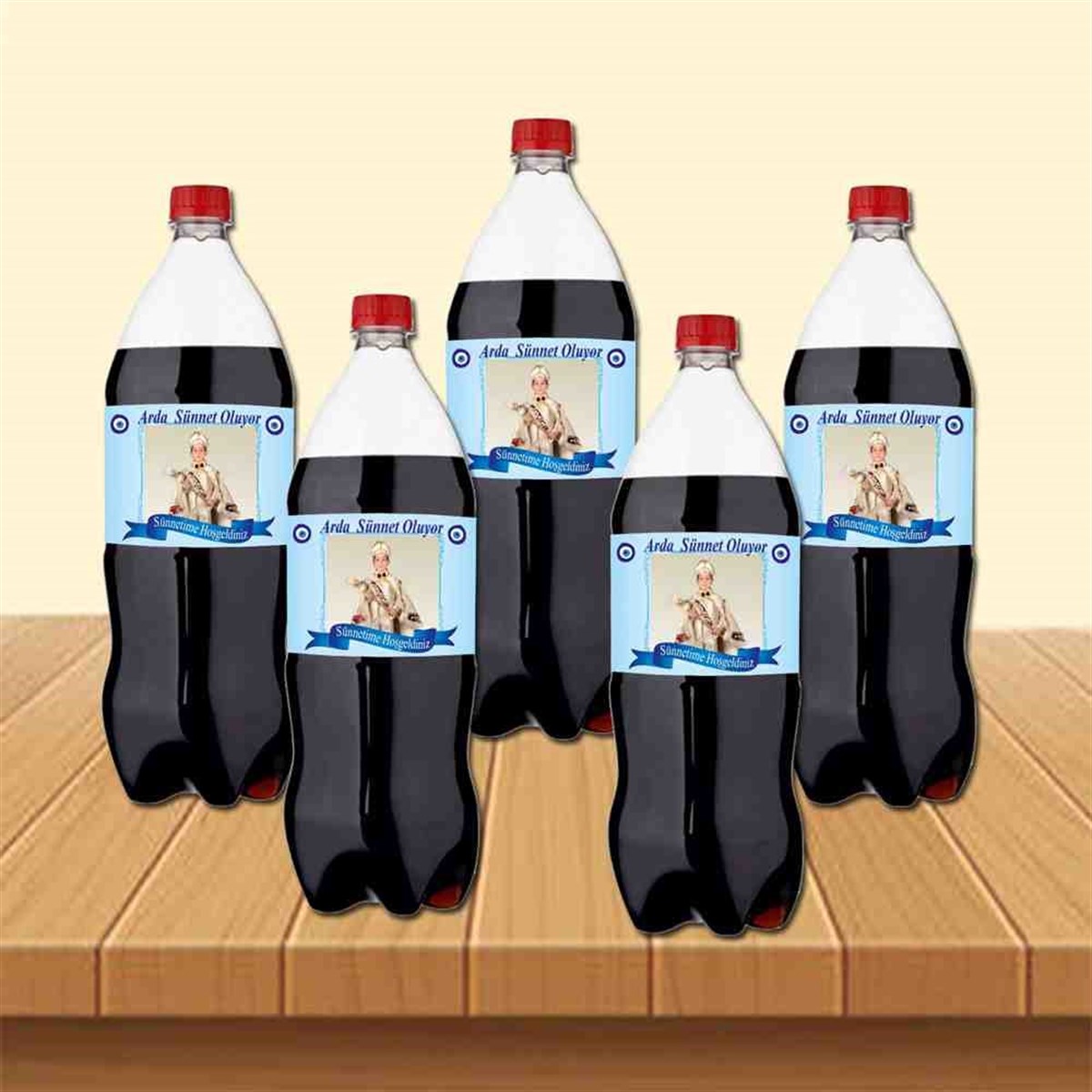 Sünnet Parti Süsü Mavi Nazar Boncuklu Cola Şisesi Bandı   