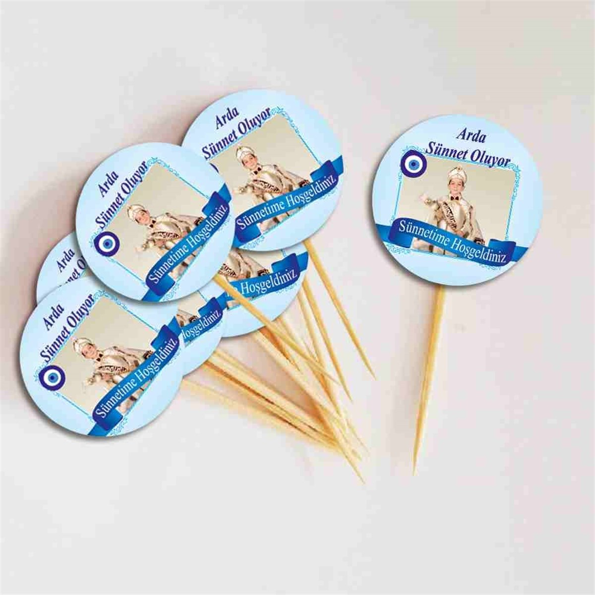 Sünnet Parti Süsü Mavi Nazar Boncuklu Cupcake Kurdanı   