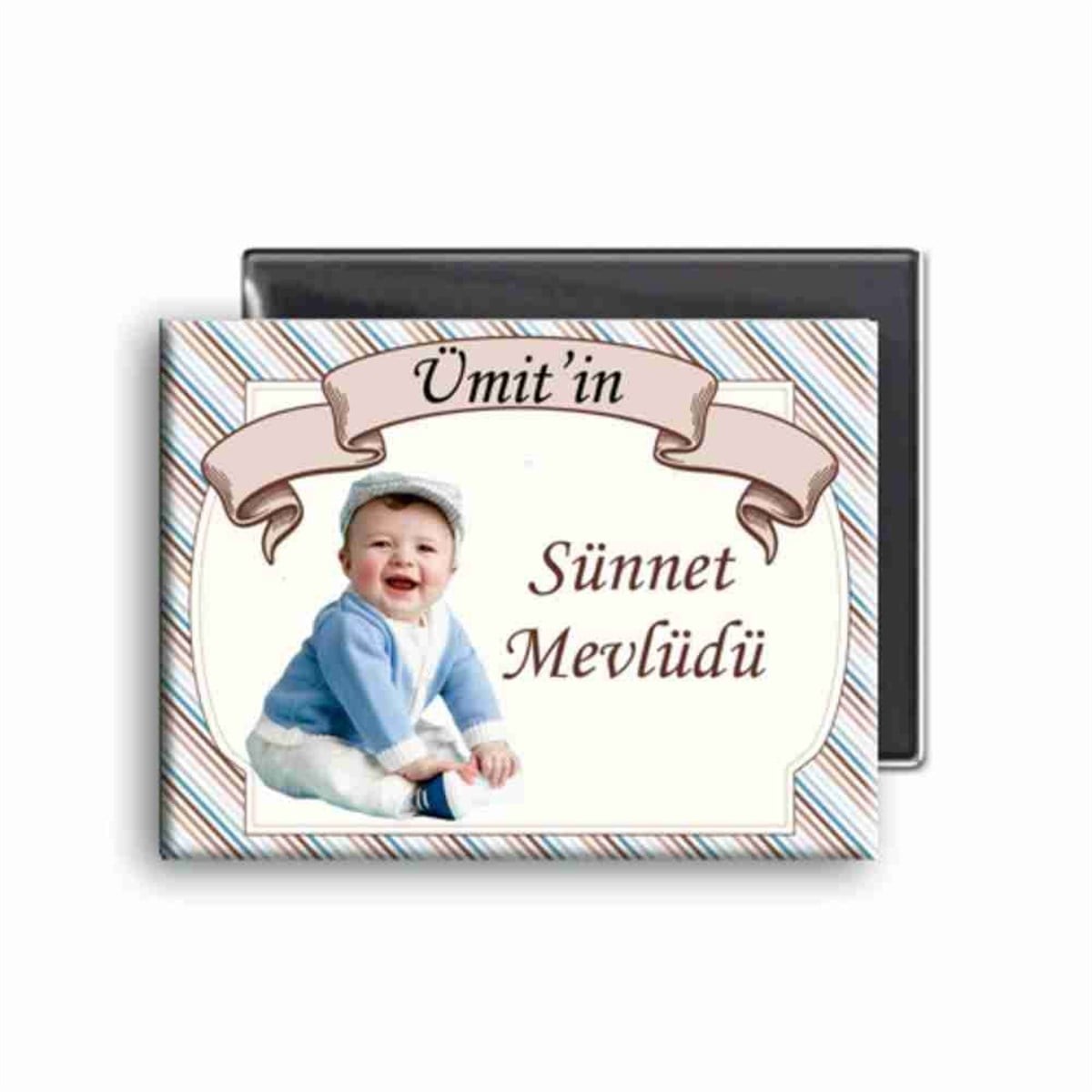 Sünnet Partisi Kahverengi Mavili Buzdolabı Magneti 