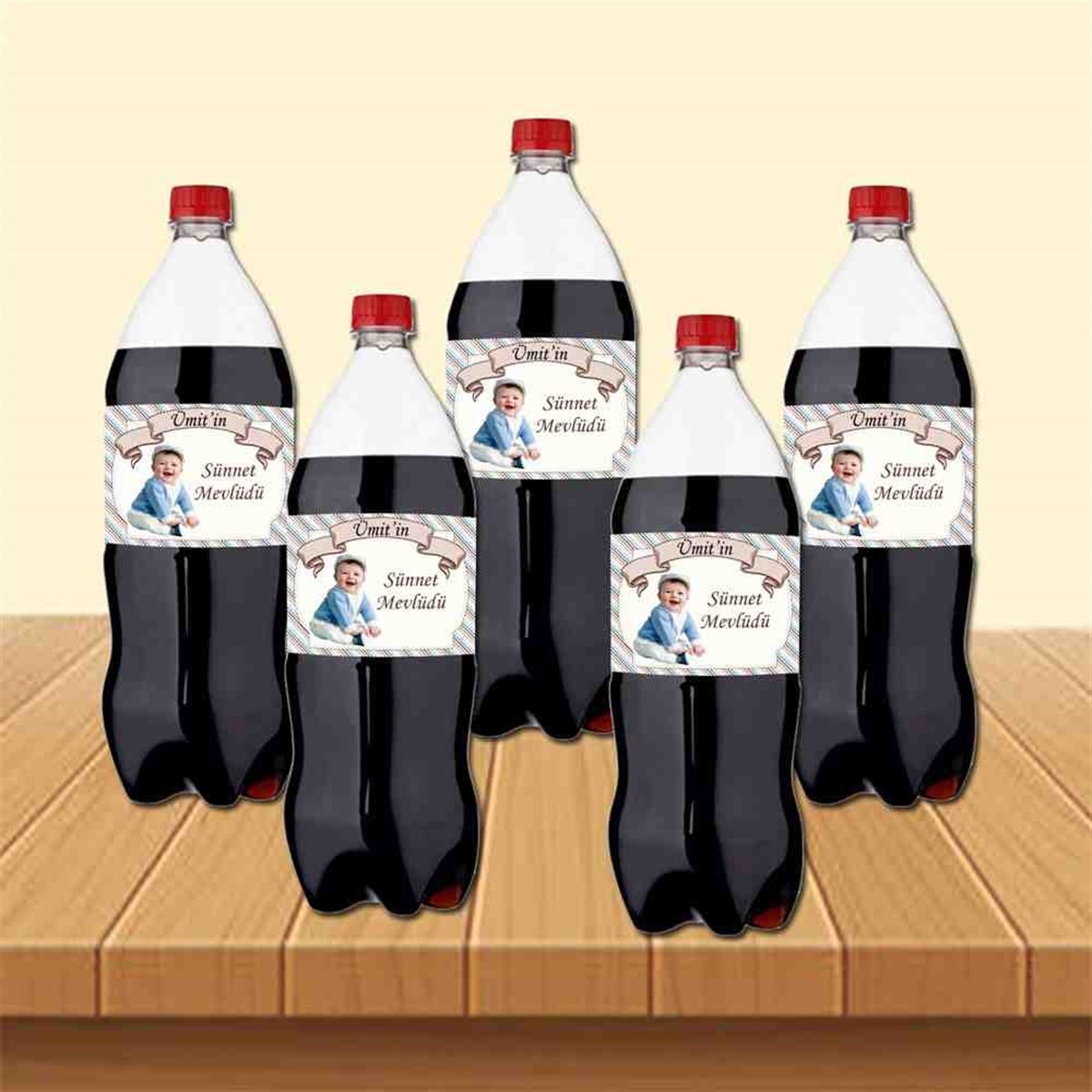 Sünnet Partisi Kahverengi Mavili Cola Şisesi Bandı 