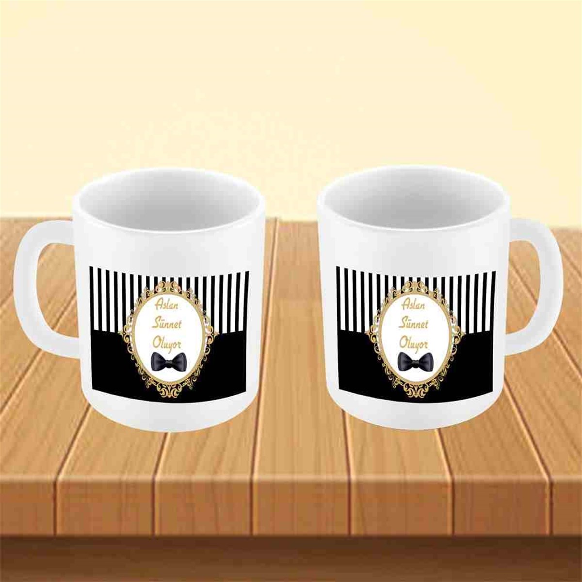 Sünnet Siyah Gold Resmi Parti Süslemesi Kupa Bardak Mug 