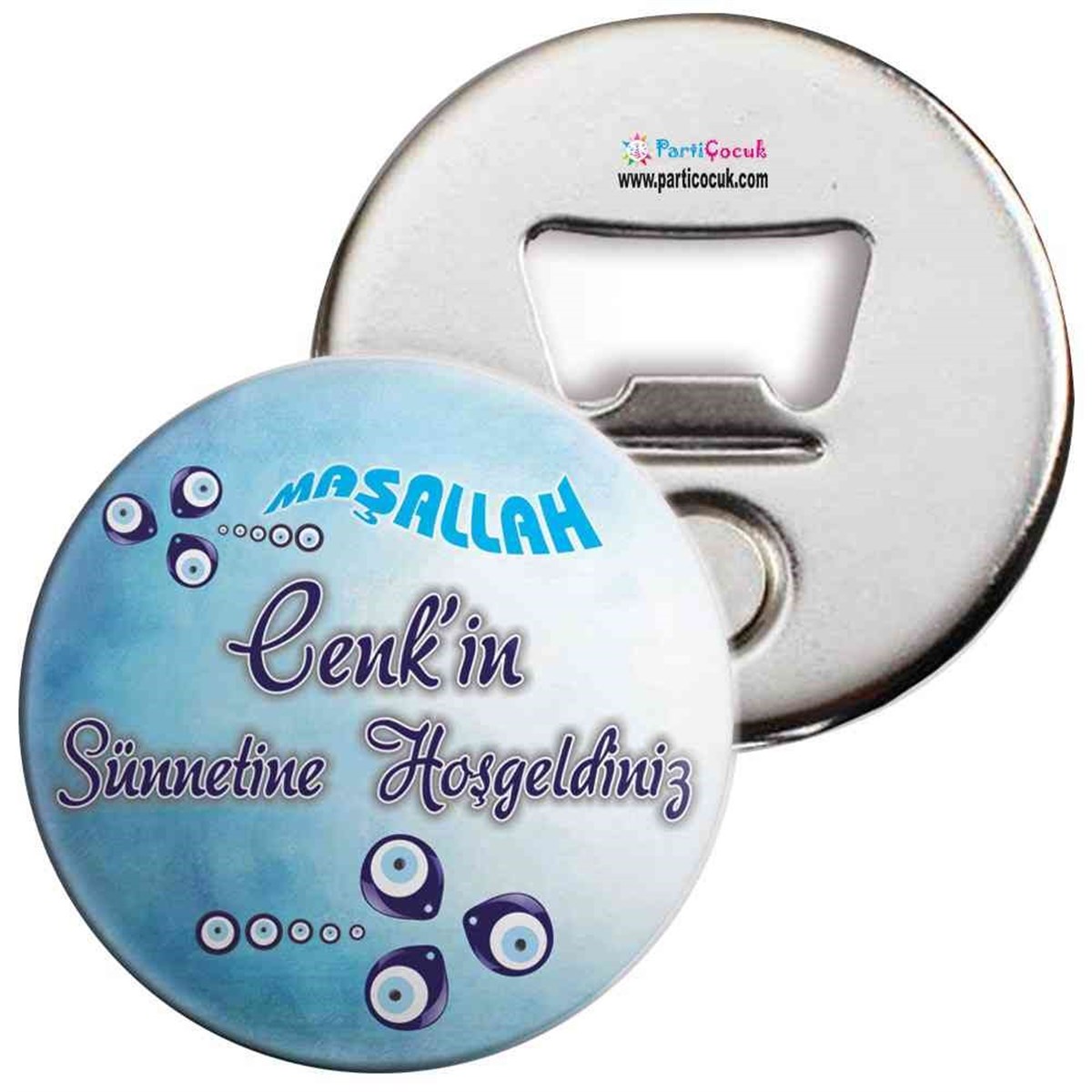 Sünnet Suluboya Zeminli Nazar Boncuklu Açacaklı Magnet  