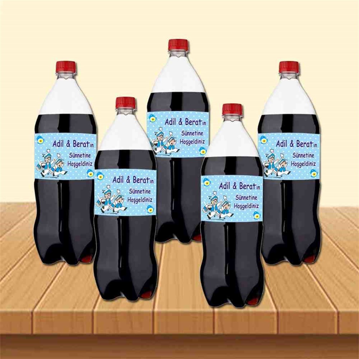 Sünnet Sünnet Çocuğu Karikatürlü Model Cola Şisesi Bandı  