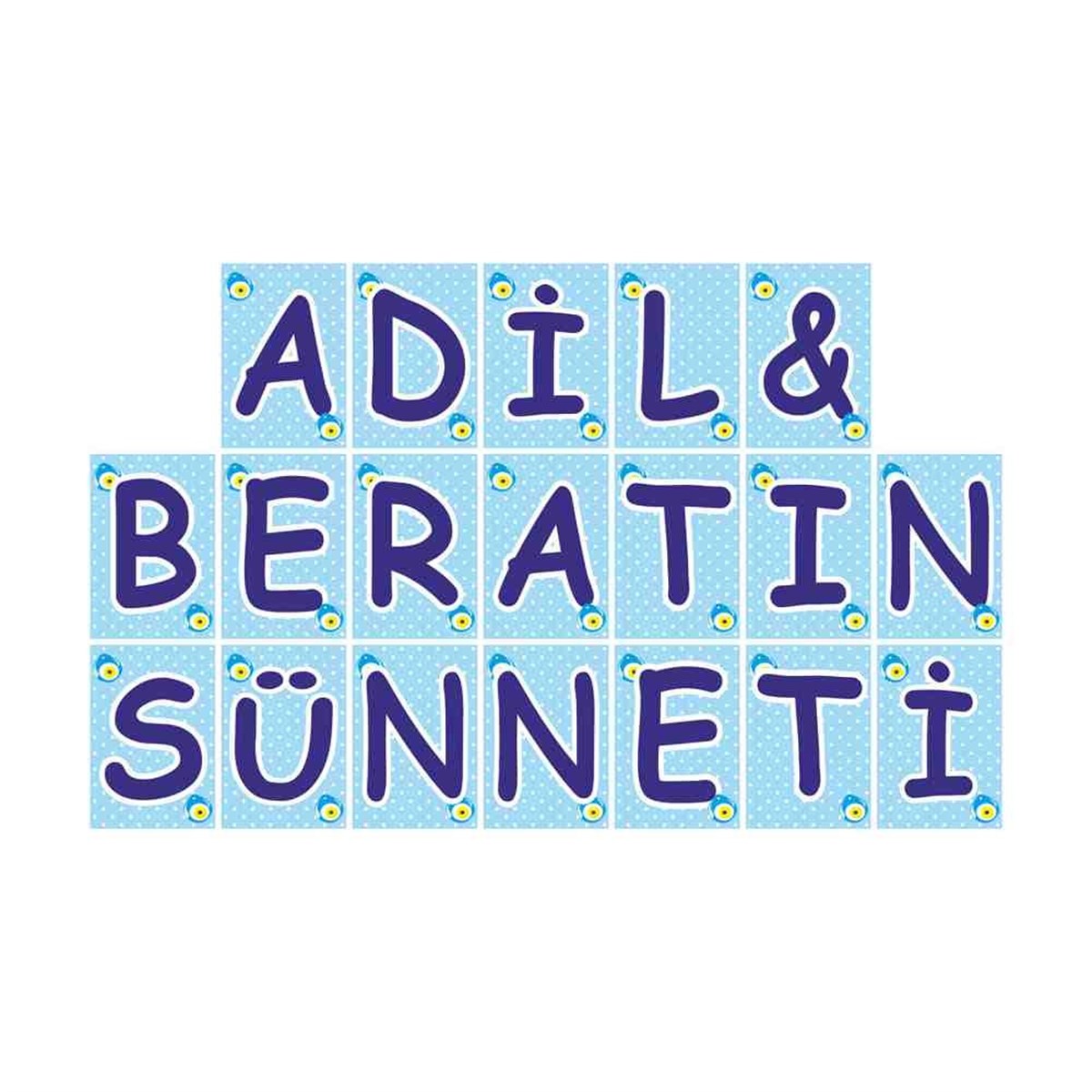 Sünnet Sünnet Çocuğu Karikatürlü Model Harf Banner  