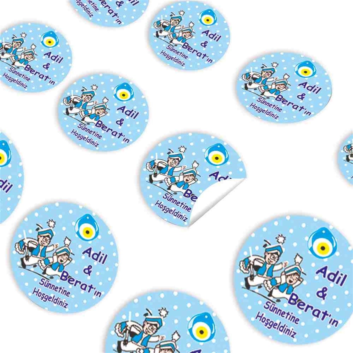 Sünnet Sünnet Çocuğu Karikatürlü Model Sticker 30 Adet  
