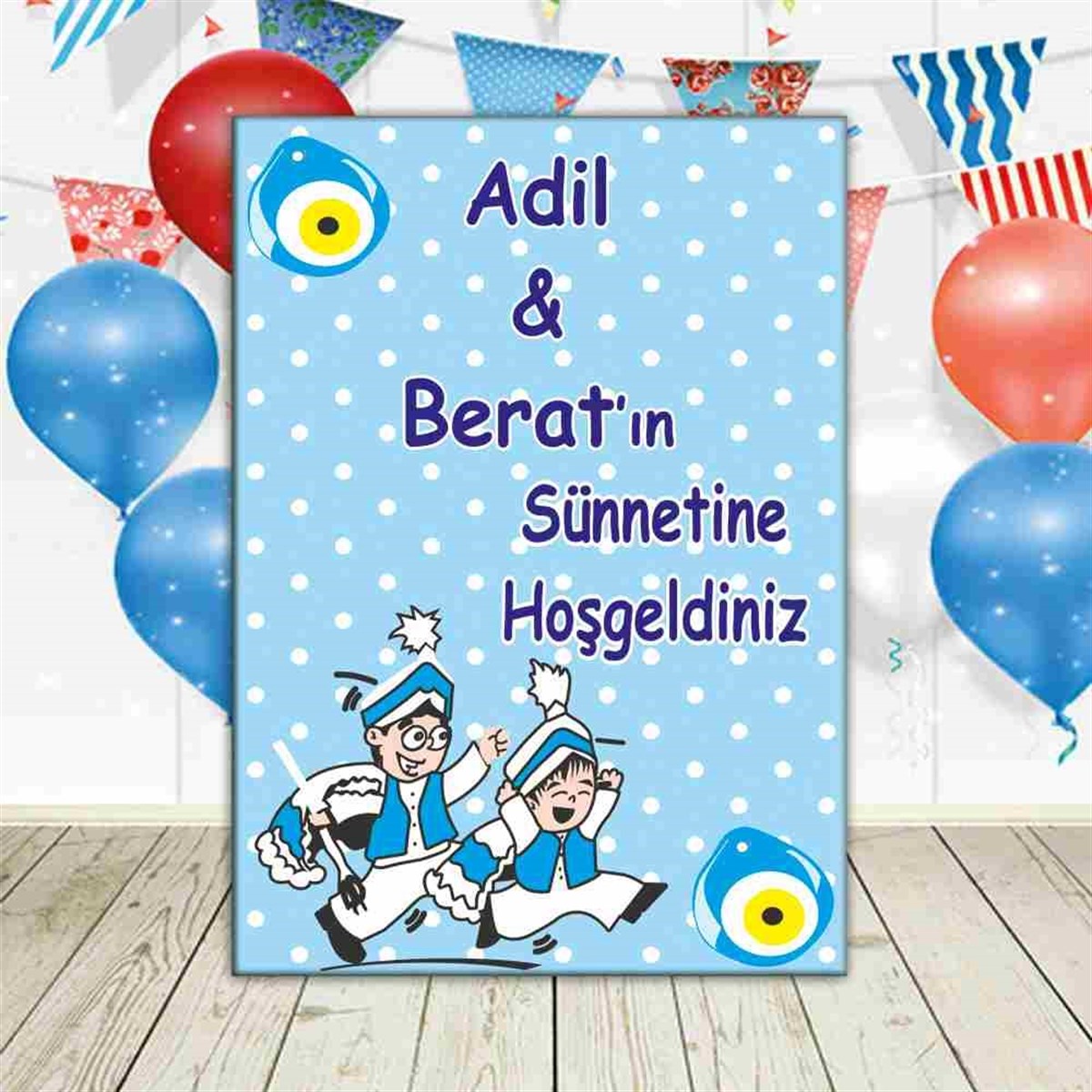 Sünnet Sünnet Çocuğu Karikatürlü Model Ayaklı Pano  