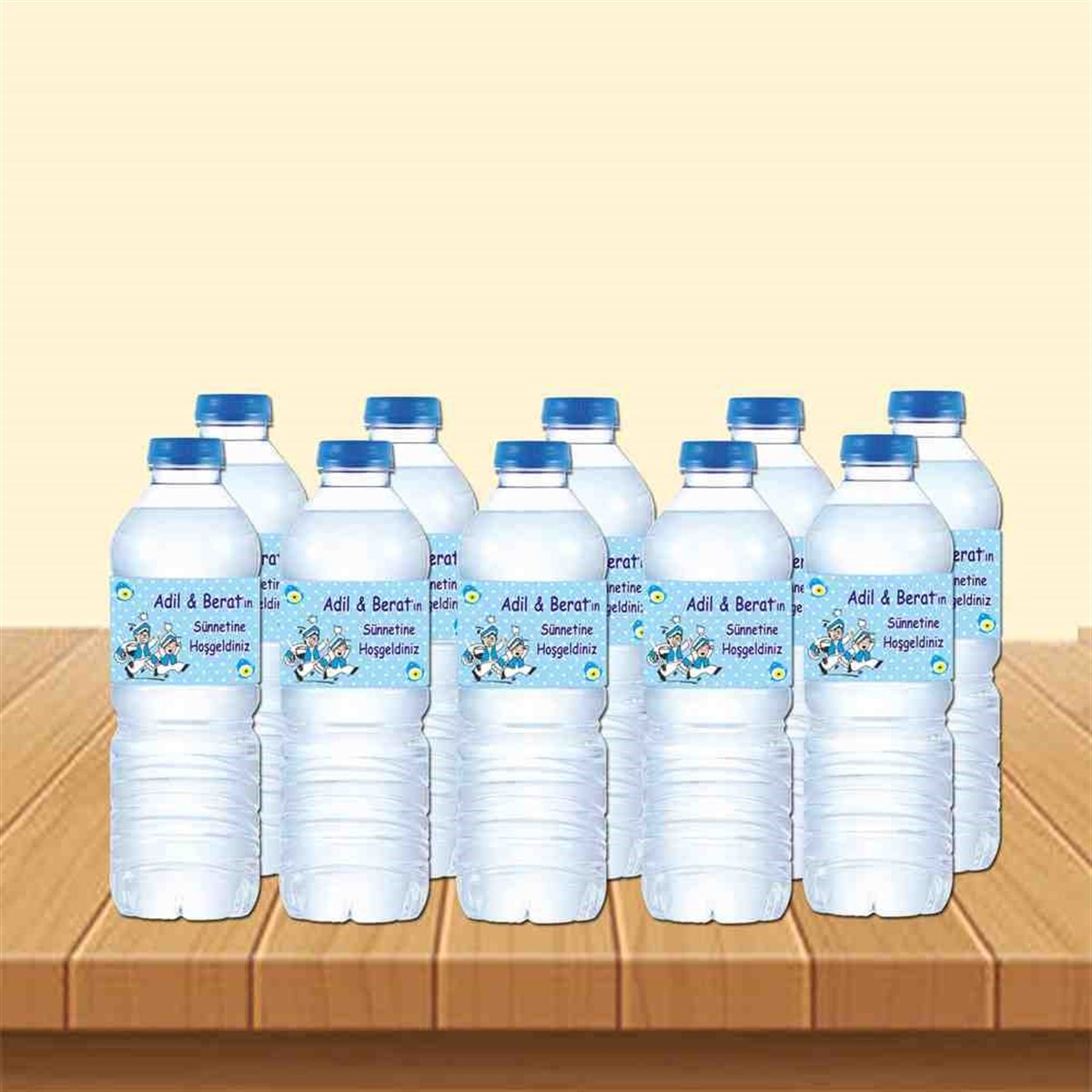 Sünnet Sünnet Çocuğu Karikatürlü Model Su Şisesi Bandı  