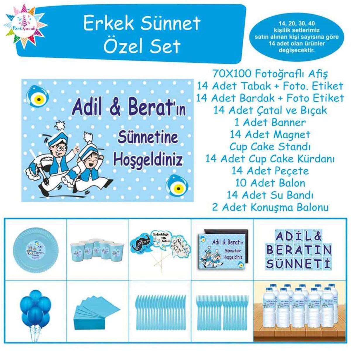 Sünnet Sünnet Çocuğu Karikatürlü Model Özel Set 