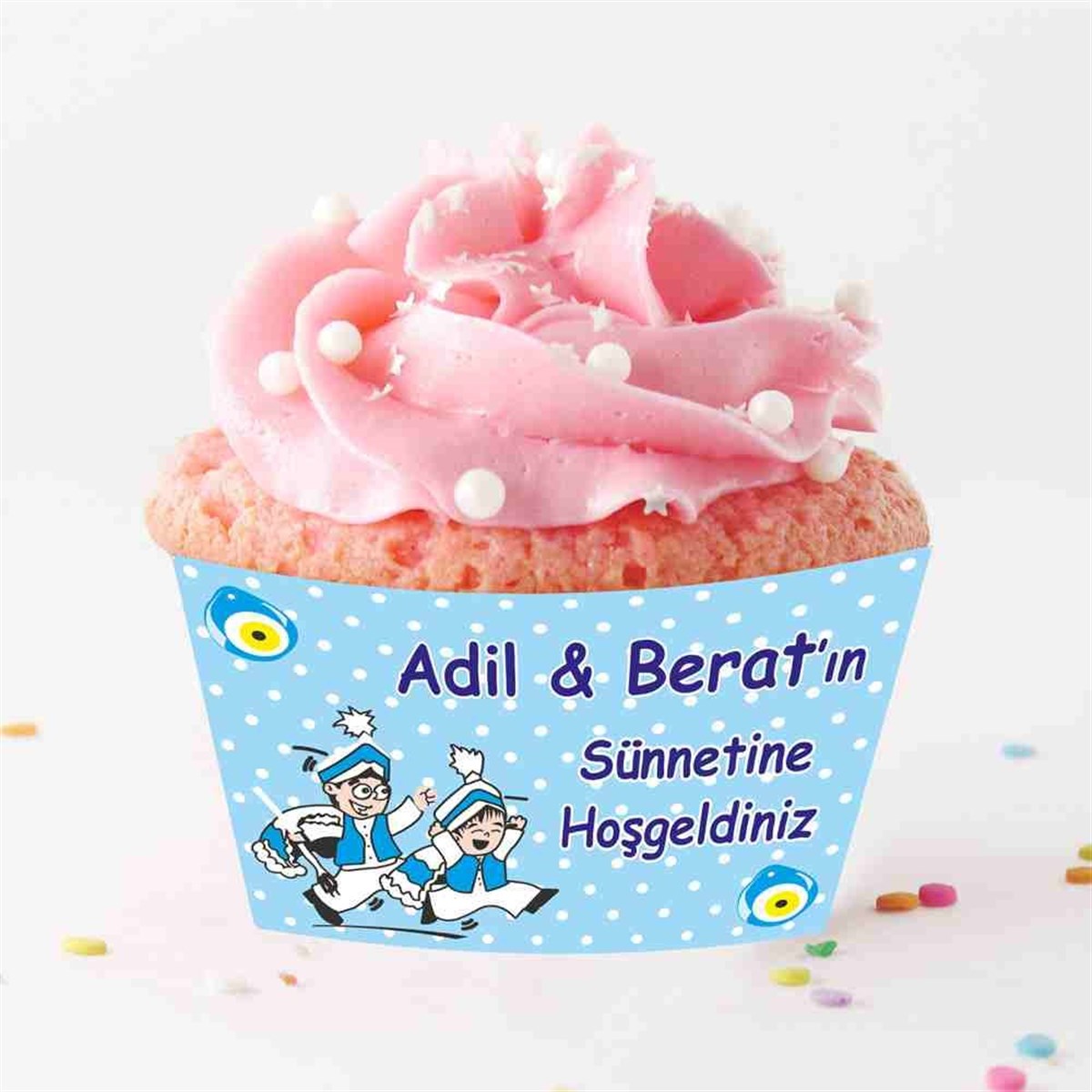 Sünnet Sünnet Çocuğu Karikatürlü Model Cupcake Sargısı  