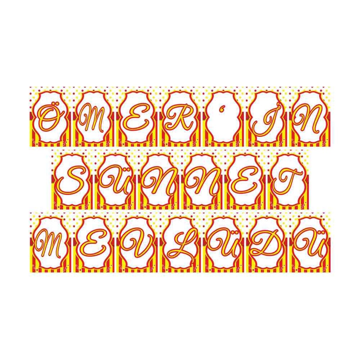 Sünnet Süsleri Galatasaray Sarı Kırmızı Harf Banner 