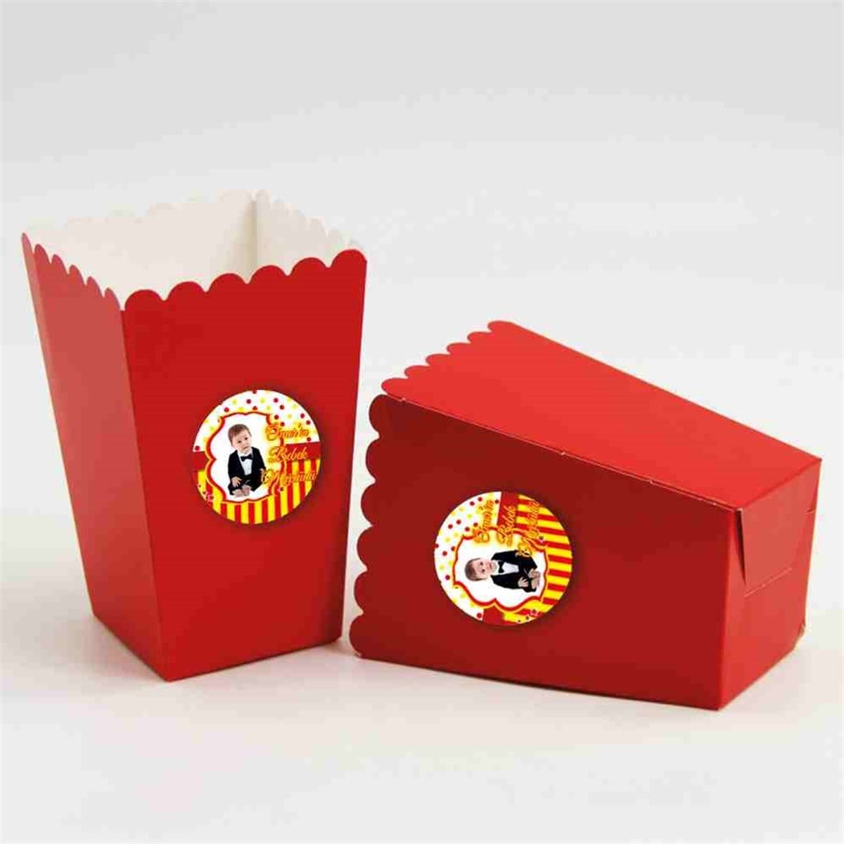 Sünnet Süsleri Galatasaray Sarı Kırmızı Popcorn Kutusu 10 Adet 
