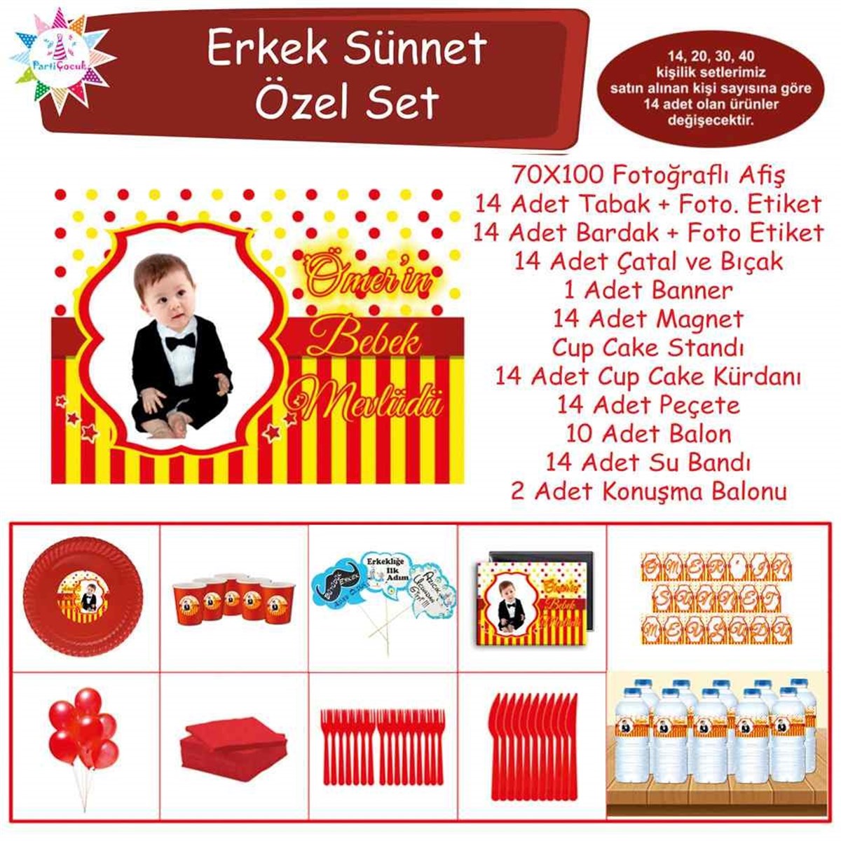 Sünnet Süsleri Galatasaray Sarı Kırmızı Özel Set   