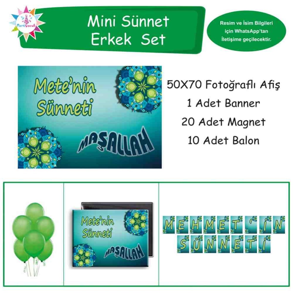 Sünnet Süsleri Otantik Model Parti Malzemeleri Mini Set 