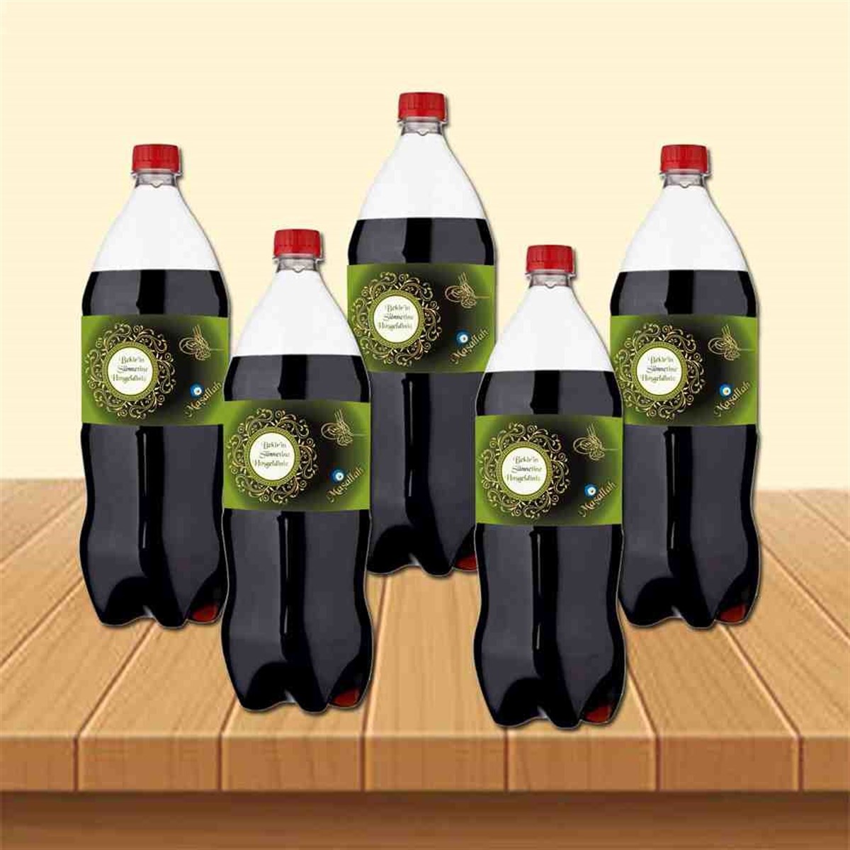 Sünnet Süsleri Yeşil Gold Tuğralı Cola Şisesi Bandı 
