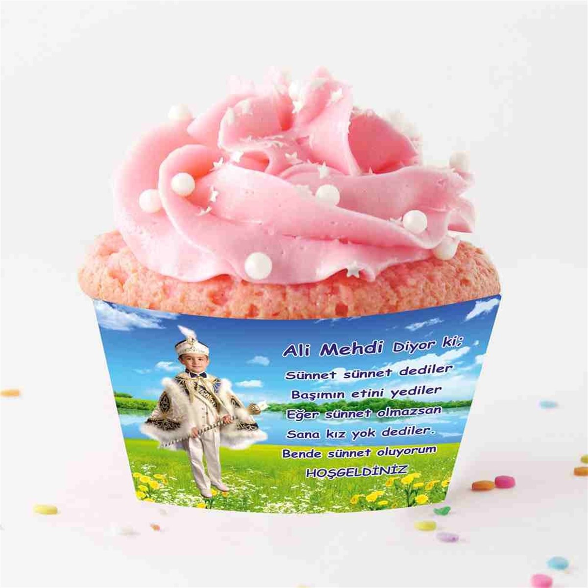 Sünnet Töreni Masa Süslemesi Cupcake Sargısı 