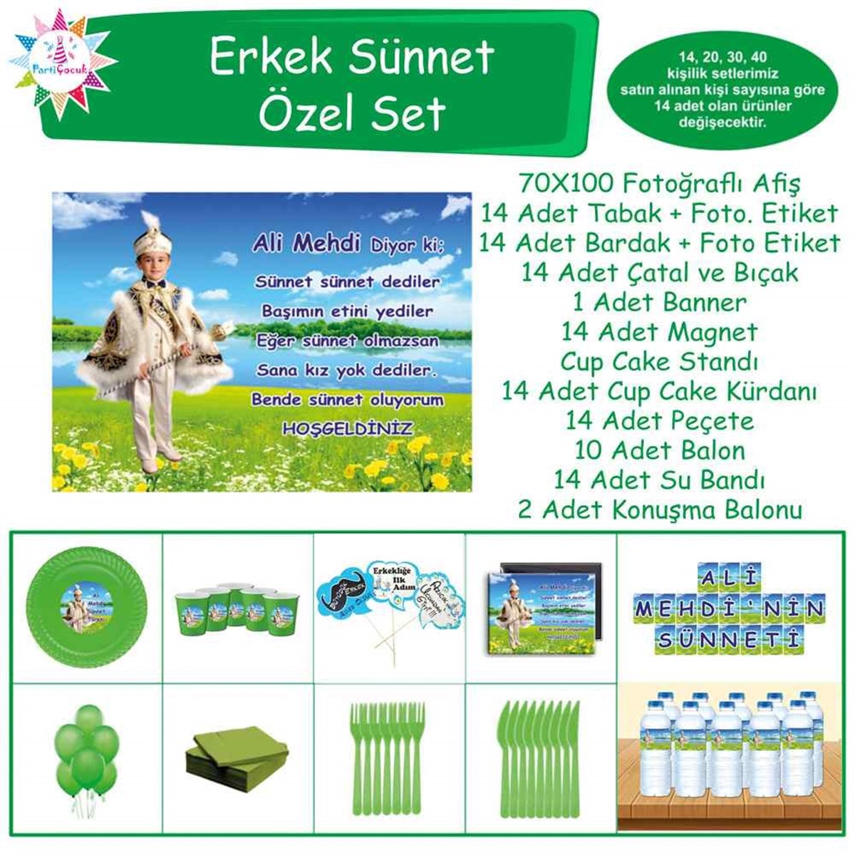Sünnet Töreni Masa Süslemesi Özel Set 