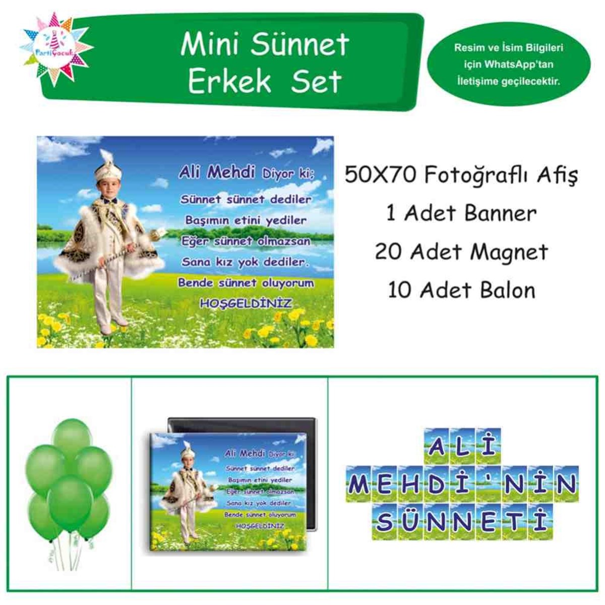 Sünnet Töreni Masa Süslemesi Parti Seti Mini Set 