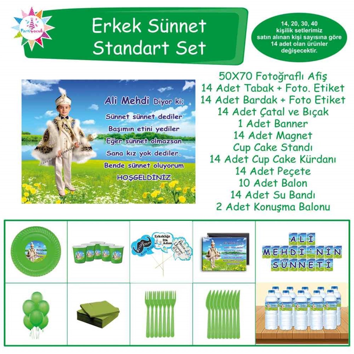 Sünnet Töreni Masa Süslemesi Standart Set 