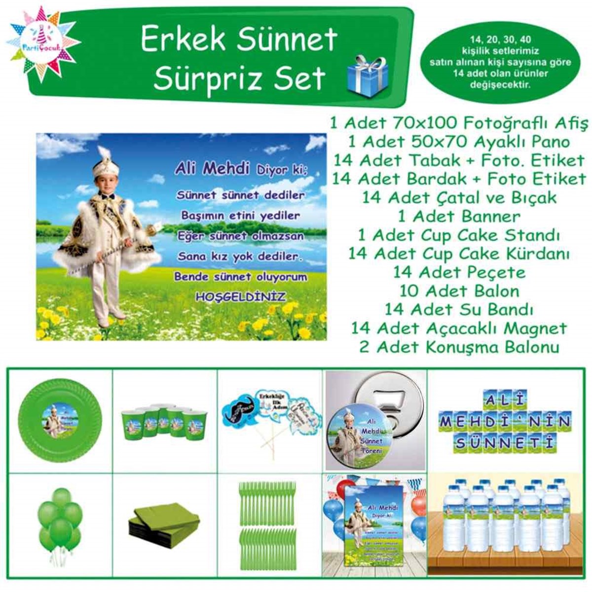 Sünnet Töreni Masa Süslemesi Süpriz Set 