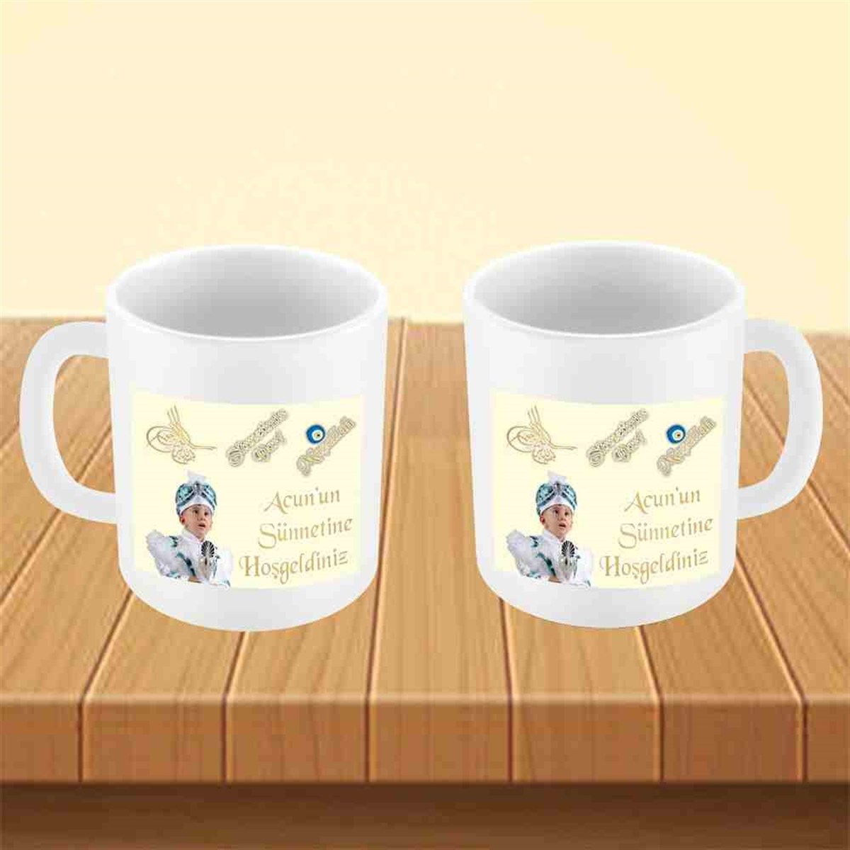 Sünnet Tuğralı Soft Sarılı Parti Masa Süsleri Kupa Bardak Mug   