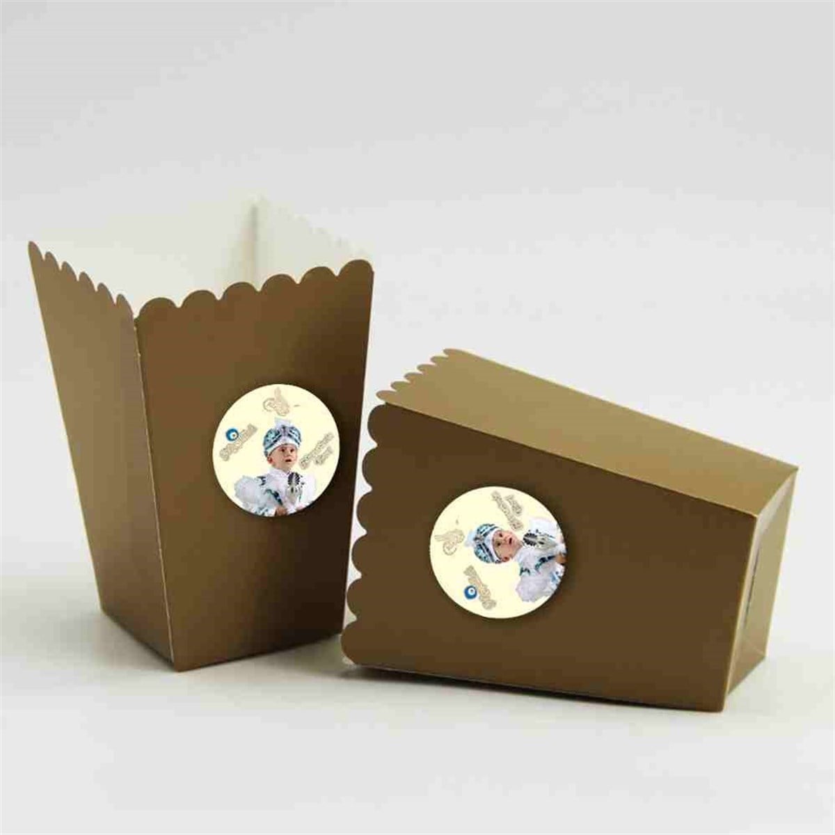 Sünnet Tuğralı Soft Sarılı Parti Masa Süsleri Popcorn Kutusu 10 Adet   