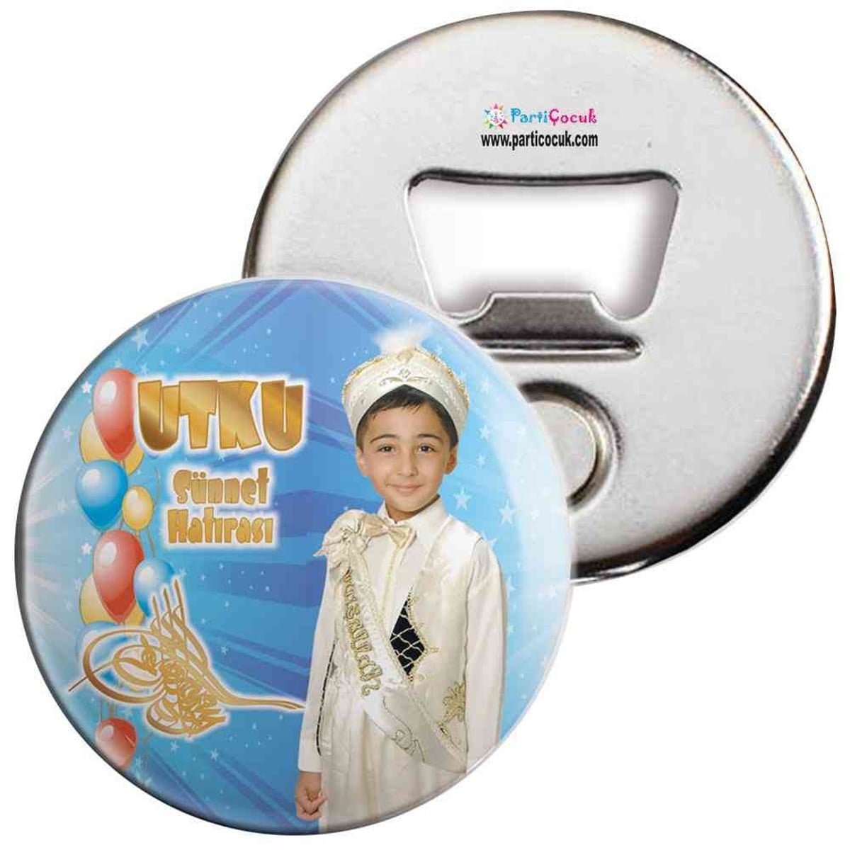 Sünnet Tuğralı ve Balonlu Parti Malzemeleri Açacaklı Magnet  