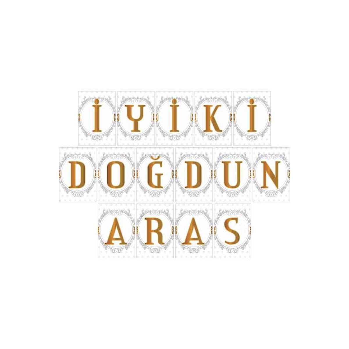 Taçlı Gold Konsept Harf Banner 