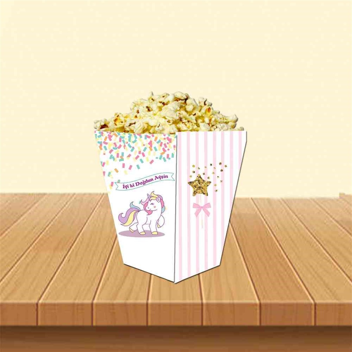 Taçlı Konsepti Popcorn Kutusu 