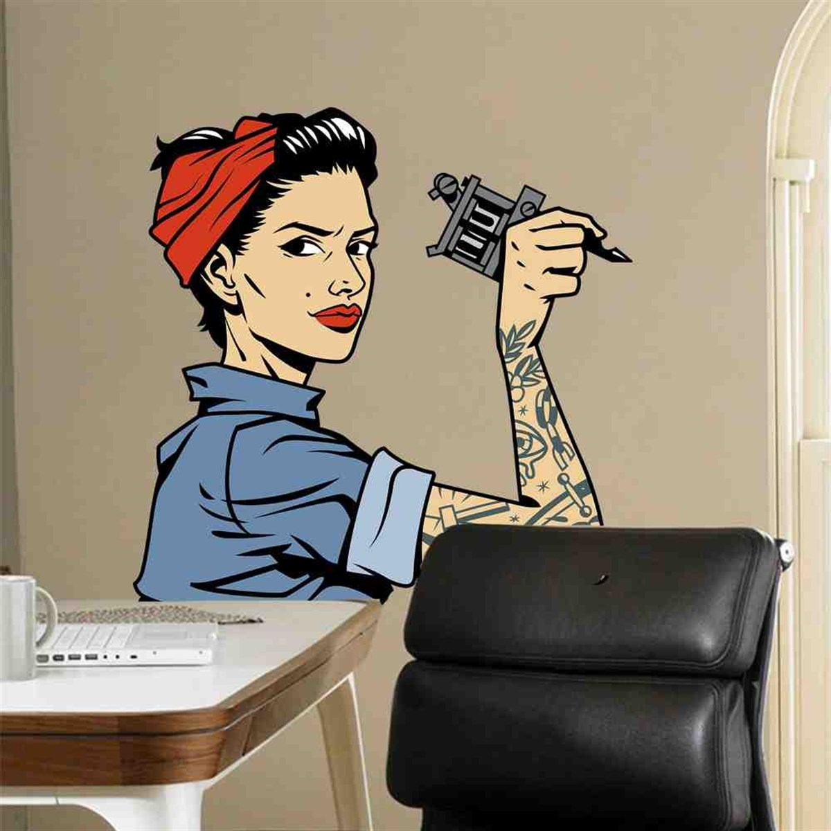 Tattoo Girl Wall Sticker 