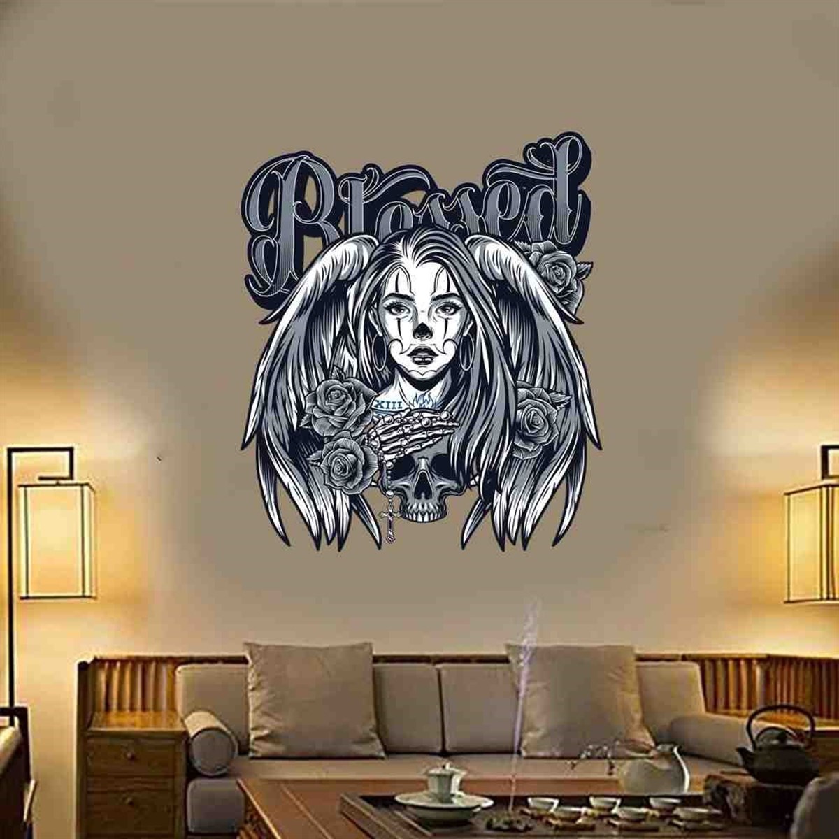 Tattoo Melekli Duvar Sticker 